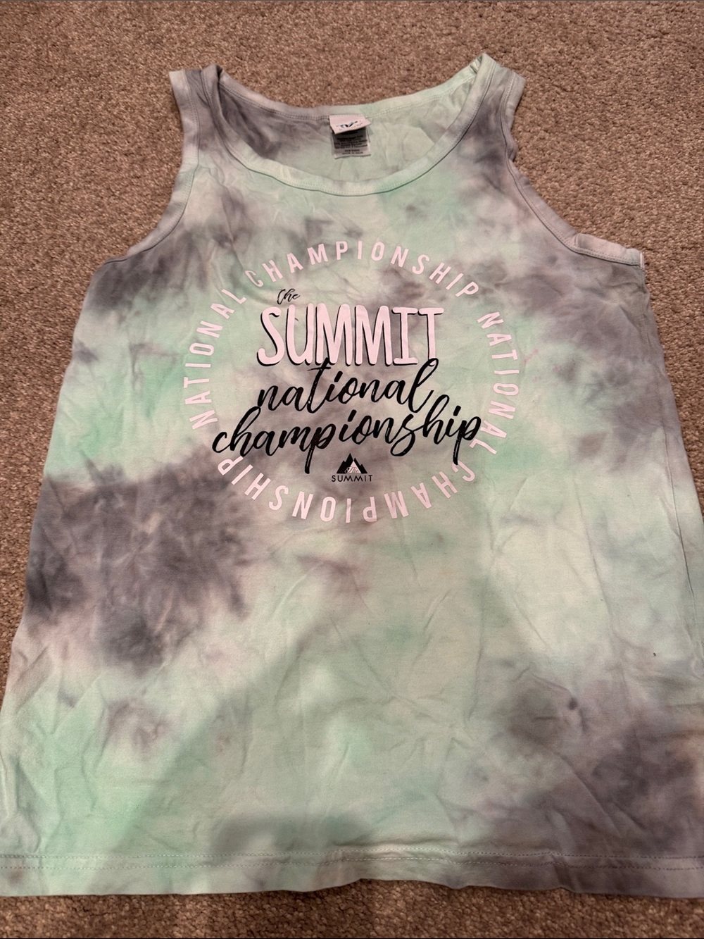 The Summit Cheer National Championship Varsity Tie-Dye Tank Top